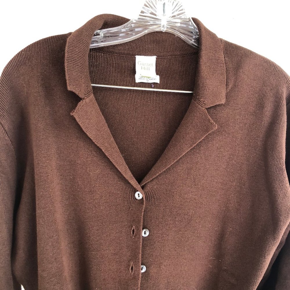 Never Worn Vintage Garnet Hill Brown Sweater size M - Picture 2 of 5